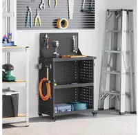 vidaXL Werkzeugwagen Schwarz 65 x 35 x 111 cm Kaltgewalzter Stahl