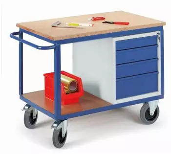 Rollcart Werkstattwagen 4 Schubladen 600kg 1150x700mm RAL7035/RAL5010 (07-4308)