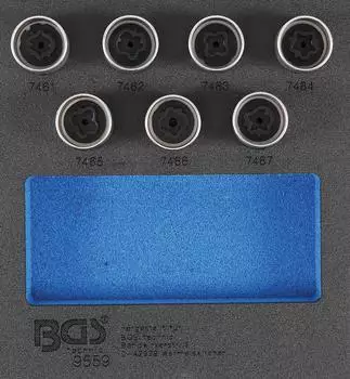 BGS Felgenschloss-Werkzeug-Satz f&uuml;r Opel/Vauxhall Typ D, 7-tlg. (9559)