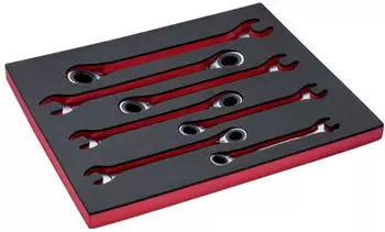 Bahco Fit&Go 3/3 Schaumstoffeinlage Satz Knarren-Ring-Maulschl&uuml;ssel, 7-tlg. (FF1A3002)