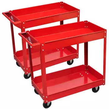 vidaXL Werkstattwagen 100kg 2 Ablagen 2er-Set (140155)