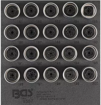 BGS Felgenschloss-Werkzeug-Satz f&uuml;r Opel/Vauxhall (Typ B), 20-tlg. (9557)