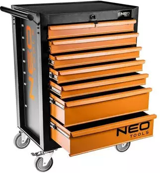 Neo Tools Werkstattwagen 7 Schubladen, Schwarz/Orange (84-222)