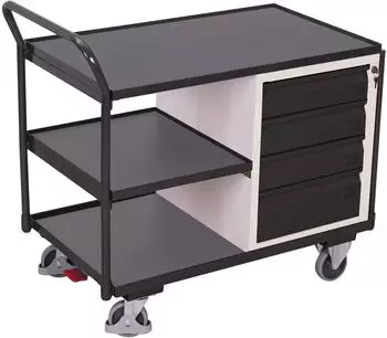 Cordes Werkstattwagen 3 Ladefl&auml;chen, 4 Schubladen, 1125x625x1010mm (sw-600.605/AG)