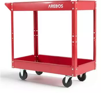 Arebos Werkstatt-Rollwagen 2 Etagen Stahl 100kg