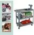 Relaxdays Werkstattwagen 3 Ebenen Metall/Kunststoff bis 100kg, 76x78x35cm, grau (10050516)