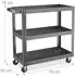 Relaxdays Werkstattwagen 3 Ebenen Metall/Kunststoff bis 100kg, 76x78x35cm, grau (10050516)