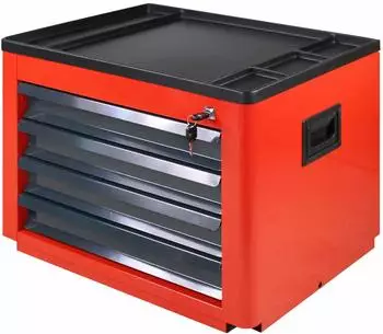 ADB Basic Werkzeugtruhe 4 Schubladen, rot, 450x600x440mm