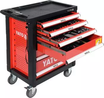Yato Werkstattwagen 6 Schubladen mit Werkzeugset 185-teilig (YT-55307)