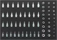 Vigor V2837, Vigor Steckschl&uuml;ssel-Bit-Einsatz-Set 1/2" (12.5 mm), 1/4" (6.3...