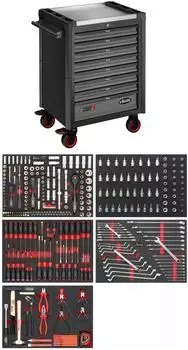 Vigor Blinky Werkstattwagen Series L mit Sortiment, 344-teilig (V4560-X)