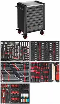 Vigor Blinky Series L Werkstattwagen mit Sortiment 376-teilig (V1901-X/376)