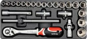 Yato Knarrenkasten 1/2" metrisch 10-32mm, 24-teilig (YT-5537)