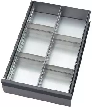 Fetra Schubladen-Einteilungs-Set, verzinktes Stahlblech, 1 L&auml;ngsteiler, 4 Querteiler (2146)