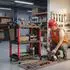 HomCom Werkzeugwagen mit Lochwand, 3 Ebenen, schwarz-rot (B20-131V00RD)