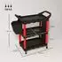 HomCom Werkzeugwagen mit Lochwand, 3 Ebenen, schwarz-rot (B20-131V00RD)