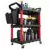 HomCom Werkzeugwagen mit Lochwand, 3 Ebenen, schwarz-rot (B20-131V00RD)