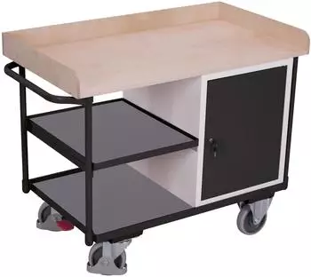 VARIOfit Werkstattwagen mit 3 Ladefl&auml;chen, anthrazitgrau RAL 7016 (sw-600.610/AG)