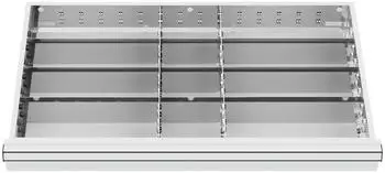 STIER Schubladeneinteilung Metall 800x450mm, BLH 200-300mm, 12 F&auml;cher (903905)