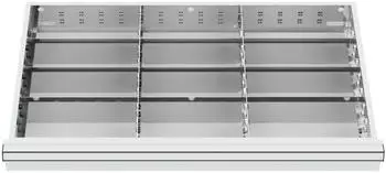 STIER Schubladeneinteilung Metall 800x450mm 12 F&auml;cher BLH 75mm (903885)