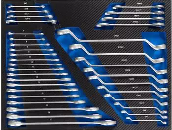 Trutzholm Ringschlüssel- & Maulschlüssel-Satz Werkstattwagen-Einlage blau 35-tlg. SW 6-27mm