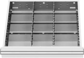 STIER Schubladeneinteilung Metall 500x450mm 12 Fächer BLH 150/175mm (903936)