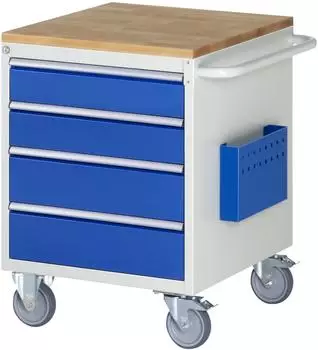 Rau Werkstattwagen Serie 7000 4 Schubladen, Buche-Top, 580x650x795mm