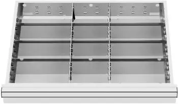 STIER Schubladeneinteilung Metall 600x450mm, BLH 150/175mm, 12 Fächer (903911)