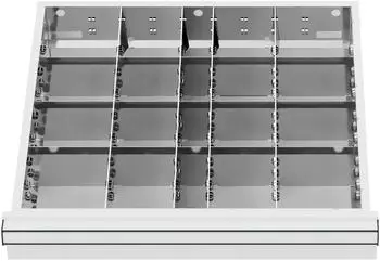 STIER Schubladeneinteilung Metalleinteilung BLH 100/125mm, 500x450mm, 20 Fächer (903954)