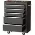 HomCom Werkstattwagen mit 5 Schubladen, abschließbar, schwarz, 33x61,5x82,5cm