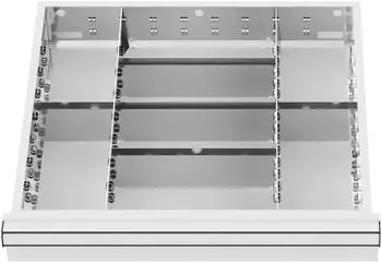 STIER Schubladeneinteilung Metall 500x450mm, BLH 100/125mm, 8 F&auml;cher (903955)