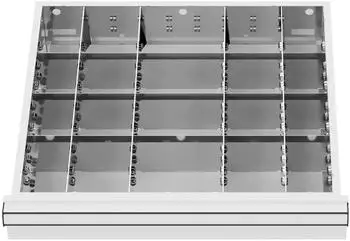 STIER Schubladeneinteilung Metall 500x450mm, BLH 100/125mm, 20 F&auml;cher (903953)