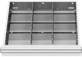 STIER Schubladeneinteilung Metalleinteilung BLH 75mm, 500x450mm, 12 F&auml;cher (903873)