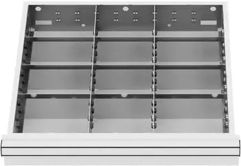 STIER Schubladeneinteilung Metall 500x450mm, BLH 200-300mm, 12 F&auml;cher (903922)