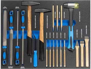 Trutzholm Werkzeugeinlage Set Hammer, Mei&szlig;el, Feilen, 20-tlg.