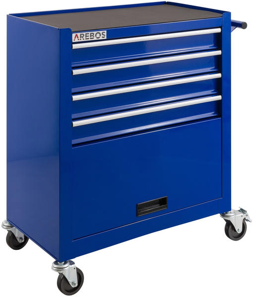 Arebos Werkstattwagen 4 Fächer + 1 Kabinett blau
