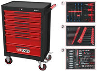 Ks Tools Ecoline Schwarz/rot Werkstattwagen Mit 7 Schubladen Und 215