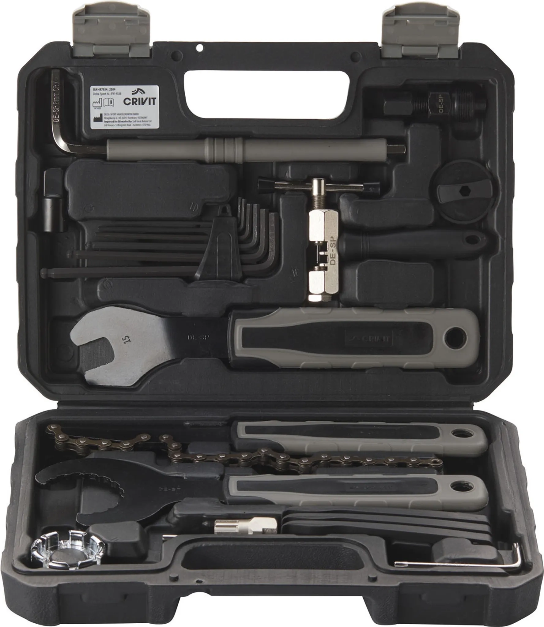 CRIVIT Fahrradwerkzeugkoffer-Set, 20-teilig