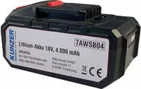 Kunzer 7awsb04 Werkzeug-akku 18 V 4000 Mah Li-ion
