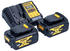 2 Akkus, 4 Ah, mittel: DeWalt DCB 1104