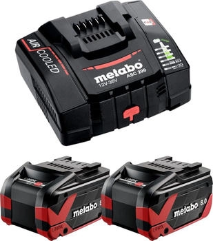 Metabo LiHDX Akkupack 2x 18 V 8,0 Ah Akku (624975000) + ASC 290 Ladeger&auml;t (627370000 )