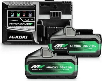 Hikoki 2x MULTI VOLT Akkupack BSL36B18X (36V/18V - 4,0Ah/8,0Ah) und Ladeger&auml;t UC18YSL3