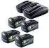 Festool Energie Set 4x BP 18 Li 5,0 HP-ASI HighPower Akkupack 18V 5,0Ah + TCL 6 DUO Doppel-Ladegerät (577017)