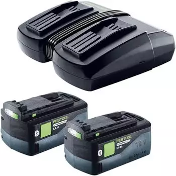 Festool Energie-Set BP 18 Li 5,0 HP-ASI 18V 5,0Ah (x2) + TCL 6 DUO Doppel-Ladegerät (577017)