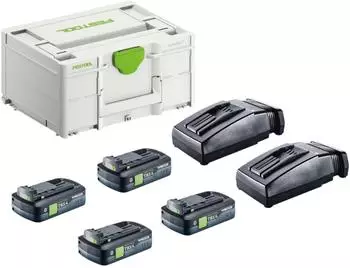 Festool Energie Set SYS 18V 4xTBX4/2xTCL6 4x Akku 18V 4,0Ah + 2x Ladeger&auml;t + Systainer (SYS 18V 4xTBX4/2xTCL6)