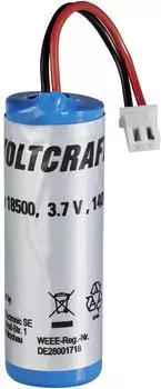 Voltcraft 18500 Li-Ion Ersatzakku f&uuml;r IR-Thermometer IR1000-50CAM, IR-1600 CAM (18500)
