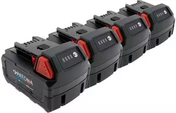 Patona Platinum 18V Akku f&uuml;r Milwaukee M18, USB-C PD45W, 4er-Set (22158)