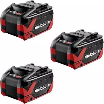 Metabo 3x LiHDX Akkupack 18V 8,0Ah CAS Li-Ion (624975000)