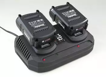 Westfalia Akku-Set 2x 18V 2Ah Li-Ion + Doppel-Schnellladeger&auml;t