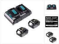 Makita Power Source Kit 18 V Mit 2x Bl 1860 B Akku 6,0 Ah + Dc 18 Rd Doppelladeger&auml;t